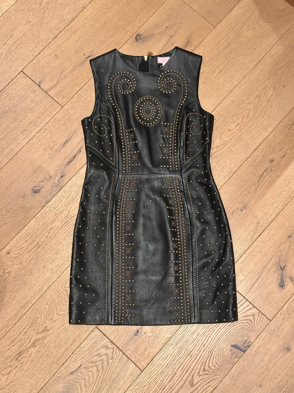 RARE Versace for H&M Iconic Studded Leather Mini Dress ✨